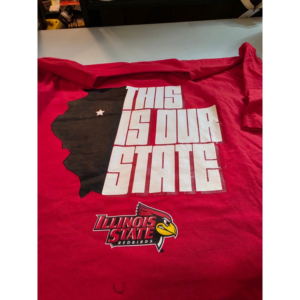 Fanatics Illinois State Redbirds T-Shirt Mens 2XL Red‎ This Is Our State NCAA